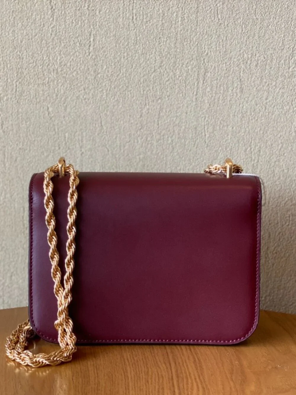 Eleanor Small Shoulder Bag Burgundy Smooth Leather